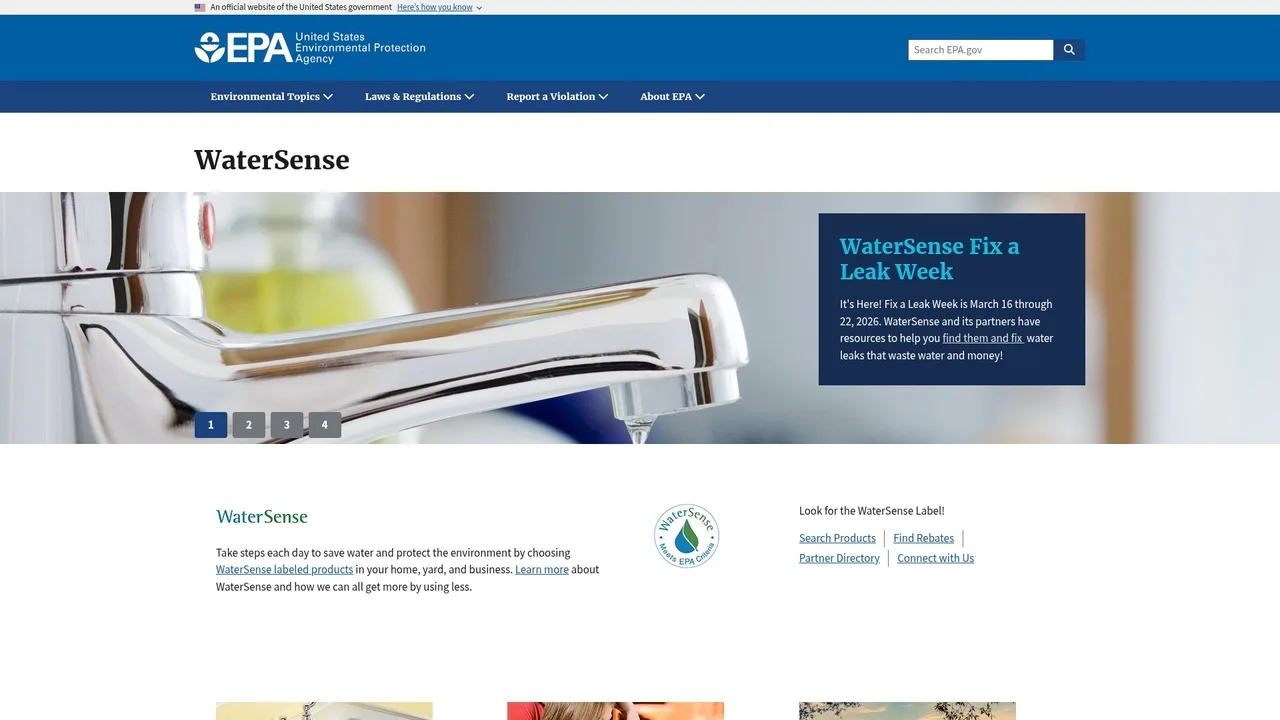 EPA WaterSense labeled bathroom fixtures showing water efficiency ratings